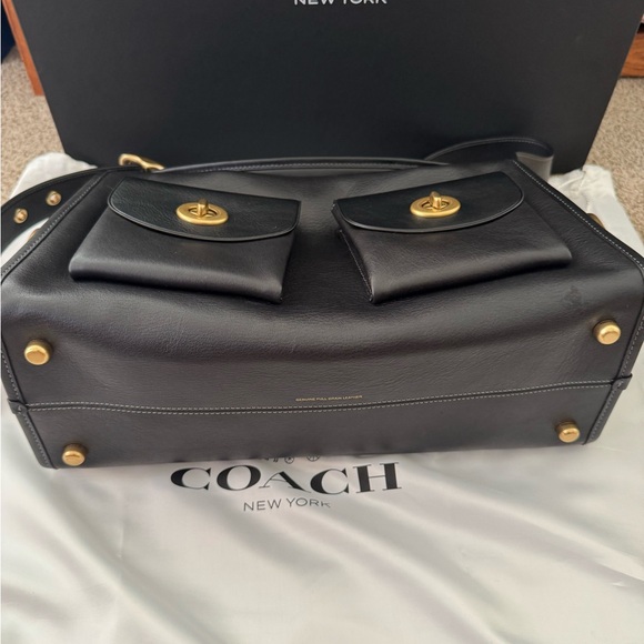 Coach Black Leather Haversack - Picture 12 of 14
